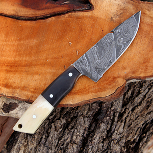 Cuchillo de Caza Hecho a Mano de Acero Inoxidable, Hoja Fija de Espiga Completa, Cuchillo Táctico para Supervivencia al Aire Libre, Camping y Bushcraft, con Funda de Cuero - Product Image 4