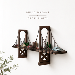 Estante de Pared Moderno con Diseño de Puente Colgante para Autos en Miniatura, Coleccionables y Decoración del Hogar |   Estante Flotante de Madera Premium - Product Image 2