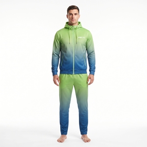 Men's Sublimation Gradient Sports Tracksuit Hooded <b>Jacket</b> Matching Trousers Gym Fitness <b>Workout</b> Athletic Wear - Product Image 4