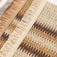 Meilleures ventes : Sets de table écologiques en crochet tressé à la main avec bordure à pompons, résistants à la chaleur, idéaux pour les hôtels, banquets, mariages et réceptions
