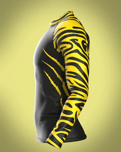 Camiseta de Manga Larga Personalizada para Hombre, Diseño de Tigre Negro y Amarillo, Transpirable, Ecológica, de Secado Rápido, para MMA, con Logotipo Impreso en la Parte Delantera - Product Image 4