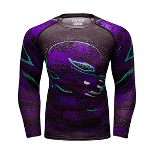 Chemises de compression MMA à manches longues avec logo personnalisé, protection UV UPF50+, sublimation polyester/nylon, unisexe, vente en gros - Product Image 6