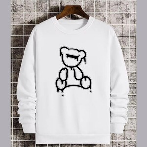 Sweat-shirt imprimé DTF personnalisé, 320 GSM, molleton de coton mi-lourd, col rond oversize, sweat-shirt à épaules tombantes avec motif graphique - Product Image 6
