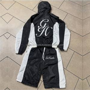 Conjunto Cortavientos Personalizado con Logotipo de Marca, Chaqueta y Pantalones Cortos para Hombre, Traje Deportivo de Verano, Conjunto de Dos Piezas - Product Image 2