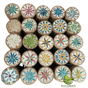 Handmade Natural Seashell Mosaic Coaster with Rattan Edge Coastal Beach Home Decor Drink Cup Mat Gift Souvenir - Product Image 4