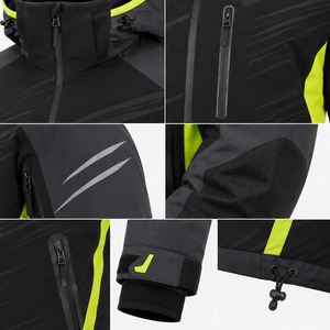 <b>Waterproof</b> Men's Ski <b>Jacket</b> with Zipper Front Logo Hooded for Technology Color Blocked Design Breathable Outdoor Wear - Product Image 5
