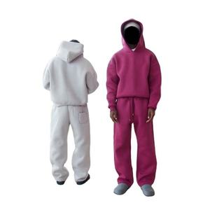 Custom Tracksuit Men Embroidered Hoodie Jogger Set <b>Oversized</b> Pullover Hoodies <b>Sweatpants</b> for Unisex - Product Image 1