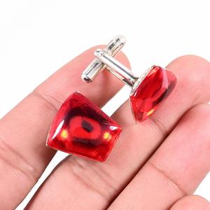 Mancuernillas Rectangulares de Rubí Rojo, Accesorios de Lujo para Hombres, Bodas y Fiestas, Elegantes para Traje Formal, Regalo Premium para Novios y Padrinos - Product Image 3