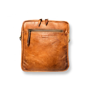 Bolso de oficina de piel de cabra auténtica vintage al por mayor, bandolera de mensajero a la moda hecha a mano con logotipo y bolsillo estilo Rock - Product Image 2