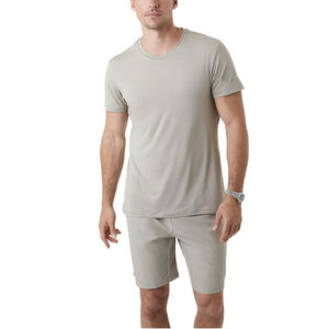 Men's Solid Color Crew Neck T-Shirt 100% Cotton Breathable <b>Knitted</b> Casual Summer Wear High Quality T-Shirt <b>Set</b> For Men - Product Image 3