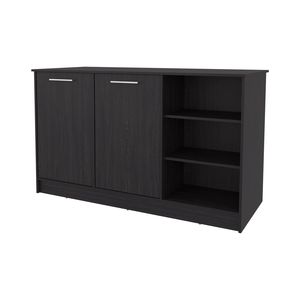Isola e carrello da cucina Wengue a 2 ante e con vano aperto - Product Image 3