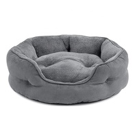 Coussin rond apaisant en velours suédé pour chats d'intérieur, lavable, directement de l'usine