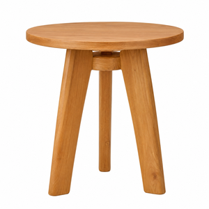 <b>Solid</b> Teak <b>Round</b> <b>Dining</b> <b>Table</b> Six Tapered Hexagonal Legs Scandinavian Modern Durable Eco-Friendly Waterproof 2 Seater Hotel - Product Image 1