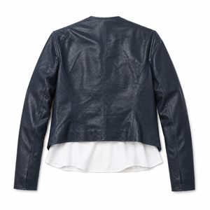 Veste en cuir pour homme de haute qualité, style motard, en cuir véritable, fabrication OEM |   Fabricant populaire de vestes en cuir |   Trous découpés au laser - Product Image 3