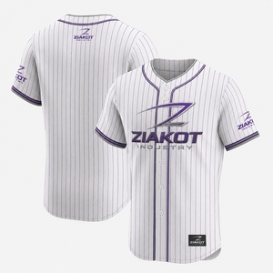 Ziakot เสื้อเบสบอลสำหรับผู้ชาย, เสื้อผ้ากีฬาเสื้อกีฬาระบายอากาศสีขาวม่วงลายทาง - Product Image 5