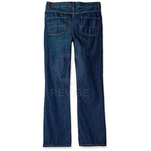 Jean d'hiver pour garçons, coupe droite, taille mi-haute, léger, respirant, de haute qualité, 100% coton, personnalisable, tendance mode - Product Image 2