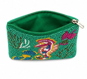 Beaded Wristlet Women's Bohemian Zipper Closure Handbag Green Seahorse Pattern Decorative Clutch Daily Use - Product Image 5