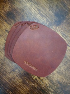 Premium Full Grain Genuine Leather Coasters Set Vintage Handstitched Round Desk Protection Cup Mats Supply LC-0077 - Product Image 3