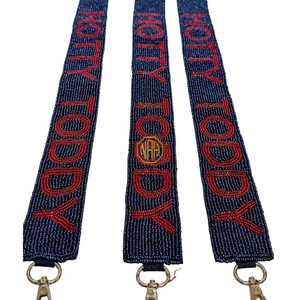 Hotty Toddy <b>Navy</b> Blue Red Beaded Embroidered Fashion Purse Strap Decorative Shoulder Bag <b>Accessory</b> OEM Factory - Product Image 3