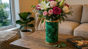 Coffret Cadeau d'Entreprise en Pierre de Malachite - Cadeau d'Affaires Artisanal de Haute Qualité avec Logo Personnalisé, Design Moderne et Luxe Léger, Vert - Product Image 2
