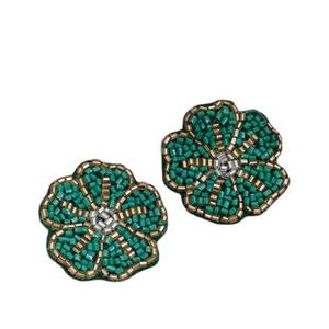 Pendientes de Cuentas Hechos a Mano con Diseño Floral Verde, Pendientes de Cuentas Múltiples Personalizados para Mujer, Joyería Festiva para Fiestas al Mejor Precio - Product Image 1