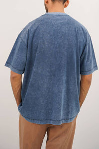 Camiseta Vintage Lavada para Hombre al por Mayor, Estilo Oversize con Lavado Ácido, Precio de Fábrica OEM ODM, Logotipo Personalizado, Algodón Liso - Product Image 4