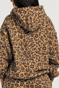 Conjunto Deportivo de 2 Piezas con Estampado de Leopardo Original para Mujer, Sudadera con Capucha Premium y Pantalones Deportivos Casuales de Pierna Ancha - Product Image 5