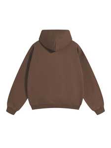 เสื้อฮู้ดผู้ชายสีเบอร์กันดี ทรงโอเวอร์ไซส์ ผ้าเฟรนช์เทอร์รี่ สวมใส่สบาย มีกระเป๋าหน้า เหมาะสำหรับใส่ในฤดูใบไม้ร่วง - Product Image 4