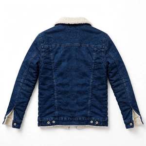High Quality Customization style Outerwear Men's Jacket Wool Style Denim Spring OEM Zipper Woven Winter Jacket Beige <b>Sherpa</b> <b>Line</b> - Product Image 2
