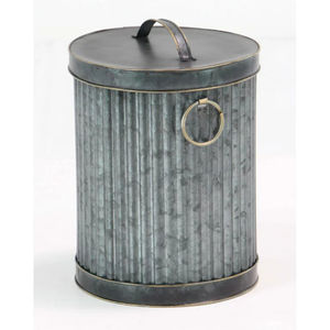 Poubelles en fer galvanisé bronze de haute qualité, faites à la main, de forme ronde, pour l'extérieur, pour le nettoyage domestique, seaux à déchets - Product Image 2