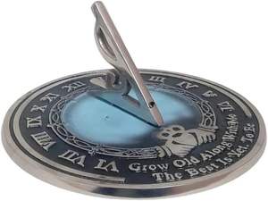 Horloge solaire en laiton de 10 pouces, design antique peint, pour jardin, décoration extérieure et intérieure - Product Image 3