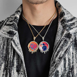 Collar con Colgante Personalizado con Foto, Plata con Incrustaciones de Moissanita, Cadena Estilo Tenis, Estilo Hip Hop para Hombre, Regalo - Product Image 4