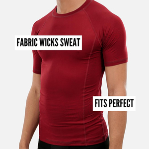 T-shirt de fitness pour homme à compression personnalisée de haute qualité, séchage rapide, design vierge pour la gym avec motif uni - Product Image 2