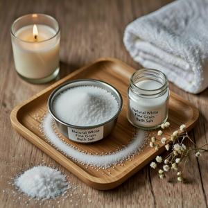 Sel de Bain Naturel Blanc à Grains Fins de l'Himalaya, Minéral Sculpté pour Spa, Thérapie Relaxante, Bain Corporel, Cristal Moderne Doux - Product Image 2