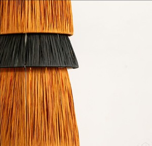 Lámpara Colgante de Doble Tono con Flecos |   Jute Negro Colgante de Altura Ajustable y En Capas |   Lámpara de Techo Moderna Estilo Boho para Hotel - Product Image 2