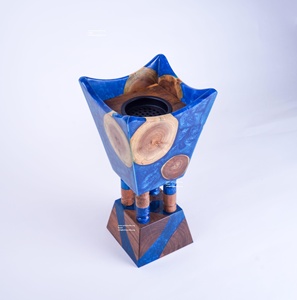 Plateau brûleur d'encens personnalisé en bois de séquoia et résine, écologique, pour l'aromathérapie, la méditation, le yoga et les usages religieux - Product Image 4