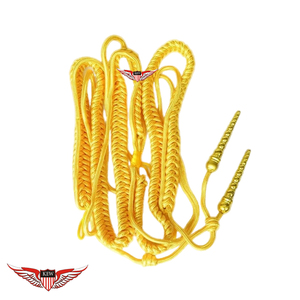 Aiguillette dorée, Aiguillette allemande, Cordon d'épaule, Aiguillettes de la Royal Navy, Aiguillette torsadée avec pointe dorée métallique - Product Image 1
