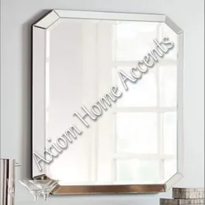 Sleek Geometric Metal-Framed Wall <b>Mirror</b> for Modern Living Room or Office Decor by Axiom Home <b>Accents</b> Metal Design - Product Image 4