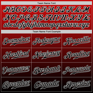 Camiseta de béisbol Rojo Negro Degradado Nombre del equipo 00 Manga corta para hombre Poliéster transpirable Todas las estaciones - Product Image 5