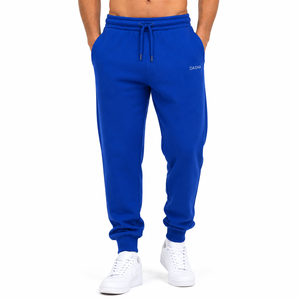 Pantalon de survêtement personnalisé 100 % coton de haute qualité pour hommes, respirant, coupe ample, jambe droite, style jogging, vente en gros OEM - Product Image 2