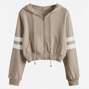 Sudadera Corta con Capucha para Mujer, con Cordones Ajustables, Manga Larga, Estilo Harajuku, Personalizable en Color, Prenda Moderna - Product Image 1