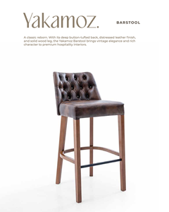 Traditional Tufted <b>Back</b> Bar <b>Stool</b> Upholstered Counter Chair Distressed Antique Finish Solid Wood Legs Metal Ring Base for - Product Image 1