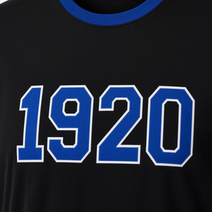 Camiseta Premium Negra Zeta Phi Beta 1920 para Mujer, Camiseta Azul Rey con Número Universitario, Franja Lateral Azul y Blanca, Cuello Redondo - Product Image 5