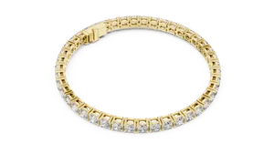 Bracelet tennis en or massif 18 carats avec diamant de laboratoire taille coussin 4,5 carats serti en collet, bijoux fins pour femme, fermoir à maillons - Product Image 2