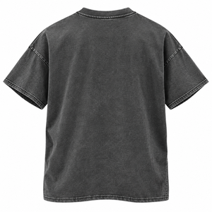 T-shirt en coton surdimensionné à imprimé graphique vintage, effet délavé, personnalisé, style streetwear lourd - Product Image 2