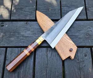 Couteau de chef en acier Damas forgé à la main, lame en acier carbone de 12 pouces, manche en bois, finition satinée, style japonais, couteau de cuisine pour droitier - Product Image 3