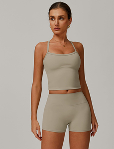 Conjuntos deportivos de dos piezas para mujer, ropa de gimnasio para correr, pantalones cortos de cintura alta que realzan los glúteos, conjuntos de yoga, ropa deportiva. - Product Image 2