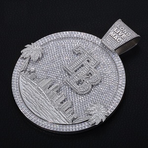 Collar con Colgante de Plata 925 para Hombre, con Diamantes de Moissanita, Diseño de Paisaje Urbano TB, Ligero, Estilo Hip Hop, Joyería de Lujo, Regalo Audaz - Product Image 5