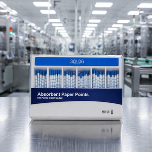 Points de séchage endodontiques en papier absorbant marqués ISO, codés par couleur, pour le séchage des canaux radiculaires, manuels, coniques 2%, 4%, 6%, INDIA - Product Image 1