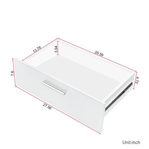 Commode à 8 tiroirs pour sous-sol, meuble de rangement large blanc pour entrée de maison - Product Image 4